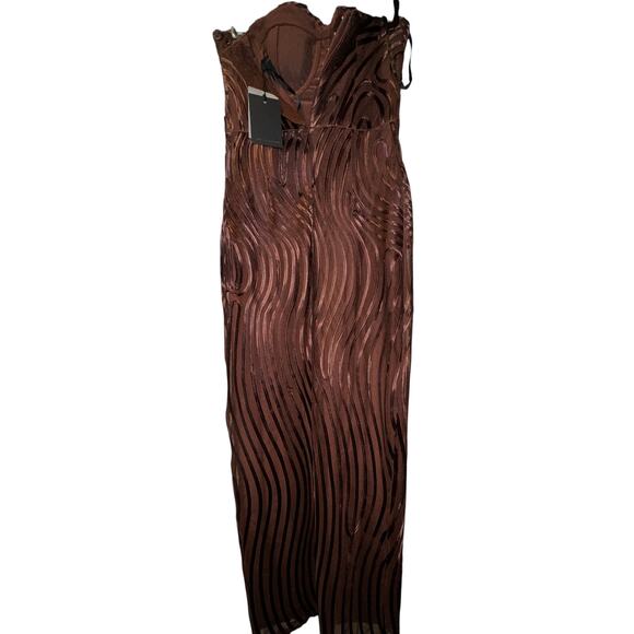 MICHAEL COSTELLO X REVOLVE Womens Strapless Opal Maxi Dress Chocolate Brown S - Picture 7 of 8